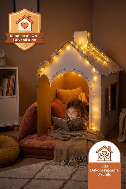 Coretta - Boyanabilir Karton Oyun Evi - Eğitici ve Geliştirici Dev Boy Maket Ev