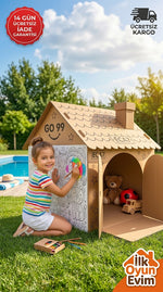 Coretta - Boyanabilir Karton Oyun Evi - Eğitici ve Geliştirici Dev Boy Maket Ev